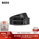BOSS博斯男士2025年秋季新款品牌標識裝飾雙面皮革腰帶 004-黑色-默認無(wú)禮盒 EU:100