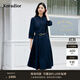 珂萊蒂爾2025年秋季新款七分袖氣質(zhì)修身優(yōu)雅襯衫連衣裙女 灰青紫色 L