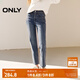 ONLY秋冬通勤氣質(zhì)高腰直筒褲九分褲牛仔褲女|124449002 J34 390洗水牛仔藍(lán) M M標(biāo)準(zhǔn)褲長(zhǎng)