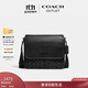 蔻馳（COACH）奧萊男士男包經(jīng)典標志SPRINT 25號地圖包商務(wù)通勤單肩斜挎包 木炭灰色/黑色