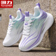 回力官方女鞋保暖運動(dòng)鞋女冬季新款加絨加厚棉鞋女 白紫綠（皮面） 40