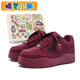 蠟筆小新聯(lián)名鞋子男時(shí)尚潮流休閑板鞋秋季新款厚底百搭潮鞋 酒紅色 41