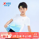 特步（XTEP）兒童童裝男童拼色百搭圓領(lǐng)短袖針織衫 暴風(fēng)藍 165