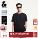 杰克·瓊斯（JACK&JONES）25年衣服男裝短袖t恤男士夏季【涼感】華夫格潮流法斗犬刺繡半袖 E40黑色 常規(guī) M