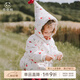 乖奇熊女寶寶新年羽絨外套秋冬連帽保暖上衣服三防嬰兒甜美外出拜年服 米黃/櫻桃小蘿卜 100