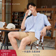 Tommy Hilfiger【簡(jiǎn)約純色】夏季男純棉商務(wù)休閑中性簡(jiǎn)約短袖襯衫外套