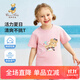 Classic Teddy兒童短袖男童T恤女童上衣夏季新款童裝寶寶衣服半袖夏裝1 棒棒糖小熊織標(biāo)短袖夢幻粉 140