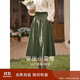 茵曼秋女裝文藝復(fù)古通勤中長款學(xué)院風(fēng)純棉半身裙女傘裙子 卡其色1 M