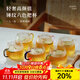 憶壺茶（YIHUTEA）玻璃杯家用泡茶杯耐熱加厚喝水杯子套裝四色杯把牛奶果汁杯啤酒杯 【升級容量】錘紋六色杯480ml6只