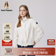 Hush Puppies暇步士女裝春季新款戶外休閑印花UPF50+時尚短款防曬外套 128米白 M