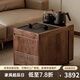盤柁（pantuo） 黑胡桃木實木茶水柜可移動茶桌邊柜小型家用儲物柜泡茶柜臺邊幾 茶水柜+鳴盞煮茶+烏金茶盤