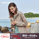 LAFUMA樂(lè )飛葉戶(hù)外沖鋒衣女 防水防風(fēng)連帽夾克硬殼徒步外套LFJA5AS62 深駝色DC 165/84A（38）