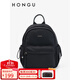 紅谷（HONGU）新款牛津布雙肩包女士時(shí)尚大容量通勤背包休閑旅行包   漆黑