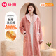 芬騰女士睡袍【加厚兔兔絨】秋冬毛絨翻領(lǐng)法式暖絨長(cháng)袖家居服女睡裙