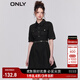 ONLY法式收腰顯瘦翻領(lǐng)短款牛仔連衣裙女|123142050 J19 黑牛仔BLACK DENIM S 160/80A