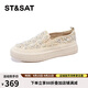 星期六（St&Sat）女鞋春季舒適戶(hù)外百搭一腳蹬休閑漁夫鞋 金色 37 