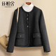 絲柏舍綿羊毛長(cháng)袖雙面呢外套女2025秋裝新韓版單排扣圓領(lǐng)上衣