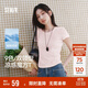 森馬（Semir）短袖t恤女短款修身圓領(lǐng)內搭25夏涼感收腰V領(lǐng)上衣辣妹109325100006