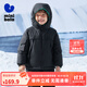 迷你巴拉【三防】男童女童羽絨服冬季倆面穿舒適保暖兒童外套 黑色90001 105 cm