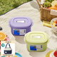 特百惠（Tupperware）微波層疊小方盒800m微波加熱便攜疊放大容量冷藏保鮮飯盒隨機色 綠+紫組合（送便攜袋）