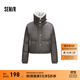 森馬[商場(chǎng)同款]羽絨服女短款毛領(lǐng)小個(gè)子冬2024新款寬松PU仿皮上衣 綠色調00444 L