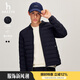 哈吉斯（HAZZYS）男裝 冬款羽絨外套直充棒球領(lǐng)輕薄羽絨服男ASFZU0BDX15 藏青色NV L (175/96A 48)