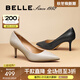 百麗（Belle）92系列高跟鞋女25春季新款真皮婚禮單鞋3Y6B2AQ5預售 杏色 37 (235mm)
