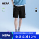 NEPA耐葩25年新品男女同款情侶夏季戶(hù)外運動(dòng)多口袋工裝短褲7LC1765 黑色C01 M 165/78A（080）