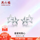 周六福（ZLF）  PT950鉑金耳釘女款經(jīng)典百搭星星鏤空耳飾 1.39g