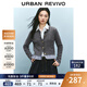 UR2025春季新款女裝拼接假兩件新年戰(zhàn)袍針織開衫UYU950032 中灰花灰 M