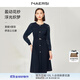NAERSI娜爾思圓領(lǐng)修身顯瘦連衣裙2025年秋季新款裙子女(配腰帶) 暗青紫色 3XL