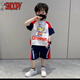 史努比（SNOOPY）男童夏季奧特曼薄款短袖套裝2025夏裝新款兒童洋氣寶寶兩件套衣服 302#藏色套裝[優(yōu)質(zhì)面料] 110 身高100-110cm