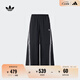 adidas經(jīng)典舒適可拆卸運動(dòng)褲男女秋季阿迪達斯官方三葉草   黑色   L