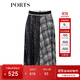 PORTS寶姿春夏新品半身裙百褶裙LM8S028MPT031 黑色印花 M (6)