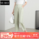 NY-RCE香蕉褲女天絲亞麻九分哈倫褲2025新款夏季薄款透氣寬松休閑蘿卜褲 抹茶綠 28