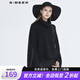 sdeer圣迪奧冬季保暖舒適女裝織帶拼接寬松高領(lǐng)套頭純黑高領(lǐng)長(cháng)袖毛衣S20483532 黑色/91 L 170