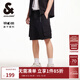 杰克·瓊斯（JACK&JONES）男裝25年速干工裝短褲男士夏季外穿潮流寬松五分褲沙灘短褲大褲衩 E40黑色 M (175)