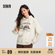 森馬（Semir）地理系列衛(wèi)衣女冬季圖案插肩袖加絨連帽上衣101724116010
