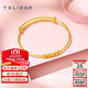謝瑞麟（TSL）黃金手鐲親子款寶寶手鐲金珠手鐲滿(mǎn)月禮物YS595  2.9g