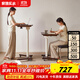 家逸（JIAYI）實(shí)木升降桌可移動(dòng)書(shū)桌電腦桌小戶(hù)型床邊桌家用學(xué)習桌折疊桌子 80cm胡桃色丨可移動(dòng)-可升降