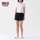 無(wú)印良品（MUJI）女式 短褲 褲子 休閑褲 夏天BE05CC3S 黑色 S (155/62A)