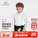 英氏（YEEHOO）兒童襯衫男童白襯衫秋季休閑100%純棉長(cháng)袖襯衣秋裝中大童裝新款 領(lǐng)秀學(xué)院襯衫-白色 【100%棉】 150