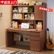 立太（LEADTEK）實(shí)木書(shū)桌學(xué)習桌電腦桌書(shū)柜書(shū)架一體家用小戶(hù)型轉角桌學(xué)生寫(xiě)字桌子 【甄選加厚實(shí)木】120cm深胡桃加高款