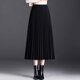 半身裙百褶裙女中長(cháng)款高腰a字裙垂感顯瘦大擺裙長(cháng)裙 黑色 爆款 均碼 【80-150斤】