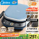 美的（Midea）電餅鐺 電餅檔上下盤(pán)可拆洗家用智能0氟鈦陶瓷雙面加熱三明治早餐機煎烤機煎餅鍋烙餅鍋 JKC3077Ti