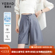 婭麗達（YERAD）涼感輕薄短褲女2024夏季新款顯瘦中褲休閑褲子五分褲西裝褲 灰色 (H0) 29