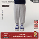 Teenie Weenie Kids小熊童裝25新款男女寶學(xué)院風(fēng)純棉寬松束腳衛褲 中灰色 100 cm