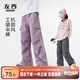 左西童裝女童褲子秋裝工裝褲2025新款兒童戶外耐磨傘兵褲 灰色 160