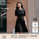 珂萊蒂爾【桑蠶絲】2025年夏季新款優(yōu)雅浪漫氣質(zhì)時(shí)尚釘鉆連衣裙女 黑色 L