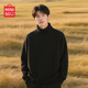 名創(chuàng  )優(yōu)品（MINISO）高領(lǐng)毛衣男冬季新款軟糯親膚綿羊絨一體絨內搭針織衫 黑 XL